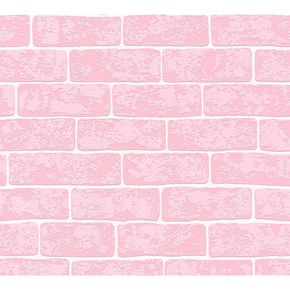A.S. Creation by Sancar 35981 Boys & Girls 6 Brick Wallcovering in Pink