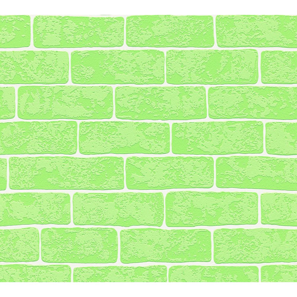 A.S. Creation by Sancar 35981 Boys & Girls 6 Brick Wallcovering in Green