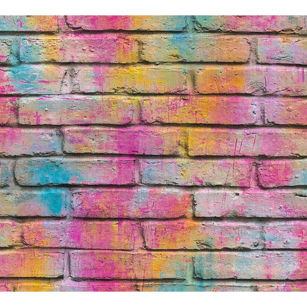 A.S. Creation by Sancar 361001 Boys & Girls 6 Brick Wallcovering in Multicolored