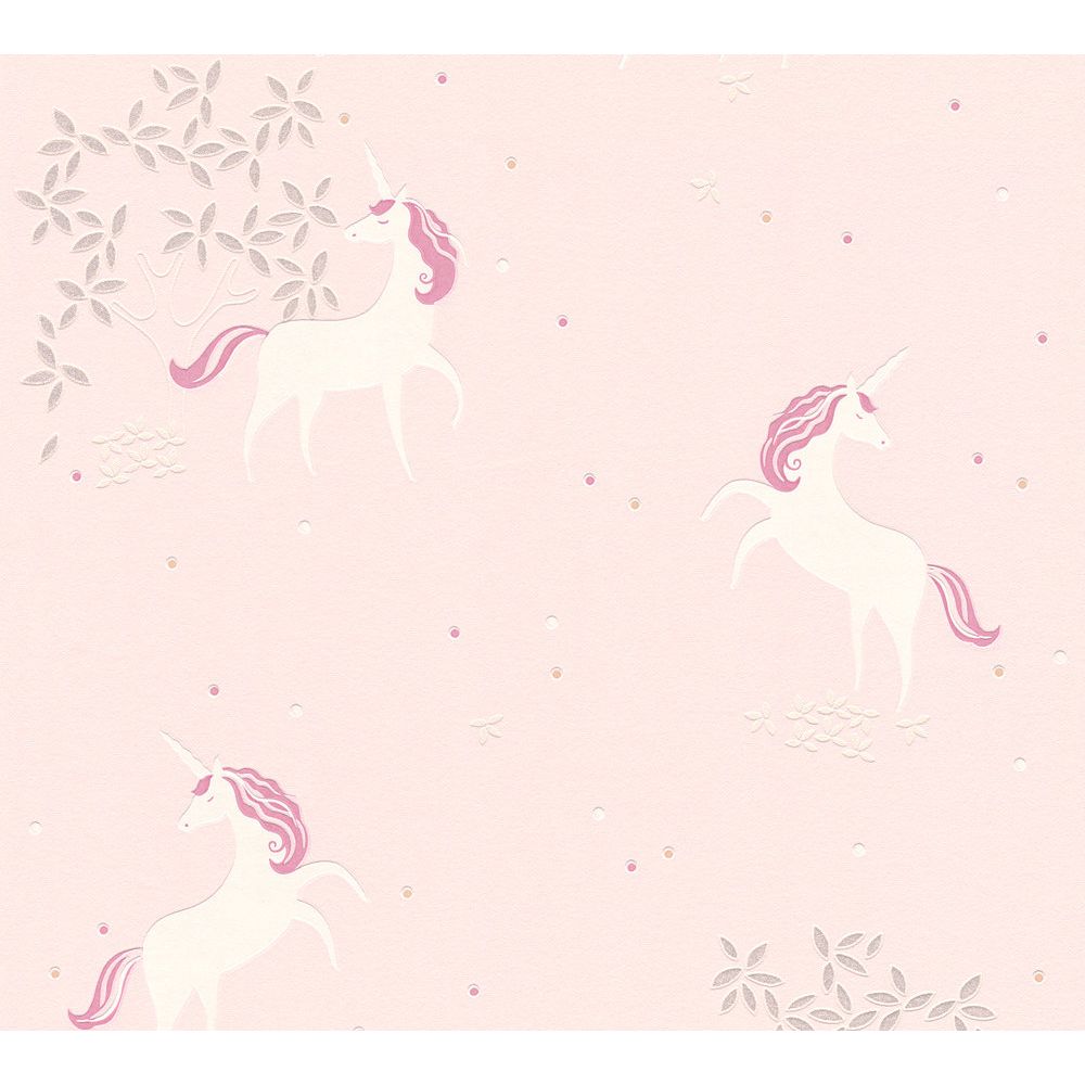 A.S. Creation by Sancar 36989 Boys & Girls 6 Childrens Wallcovering in Pink/Silver/White
