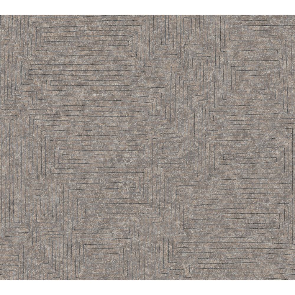 A.S. Creation by Sancar 37171 Ethnic Origin Plain Wallcovering in Brown/Grey/Beige