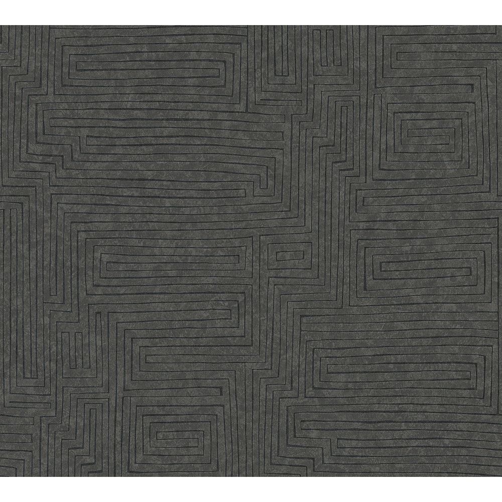 A.S. Creation by Sancar 37171 Ethnic Origin Plain Wallcovering in Brown/Black