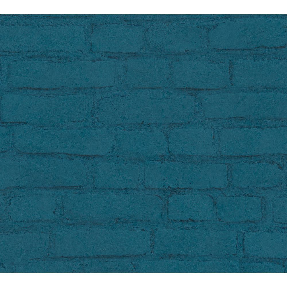 A.S. Creation by Sancar 37414 Elements Brick Wallcovering in Blue/Black
