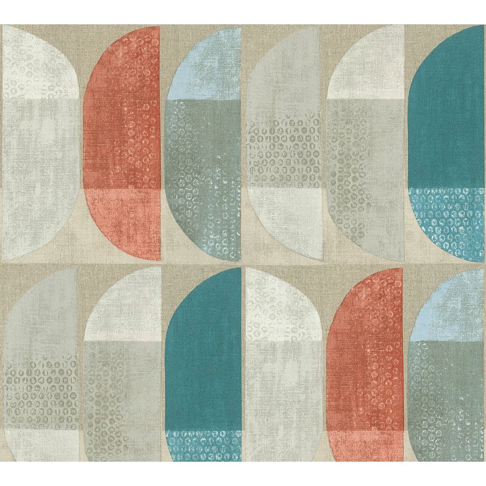 A.S. Creation by Sancar 37531 Geo Nordic Geometric Wallcovering in Beige/Red/Blue
