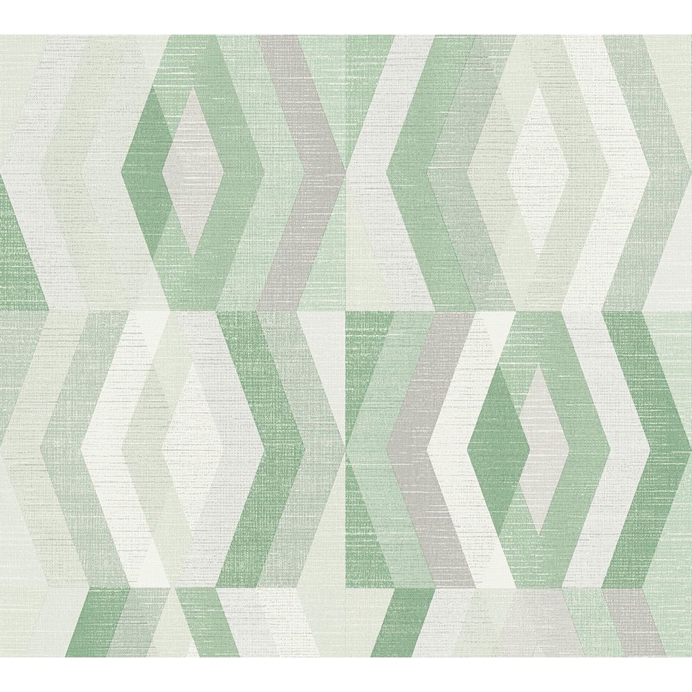 A.S. Creation by Sancar 37533 Geo Nordic Geometric Wallcovering in Green