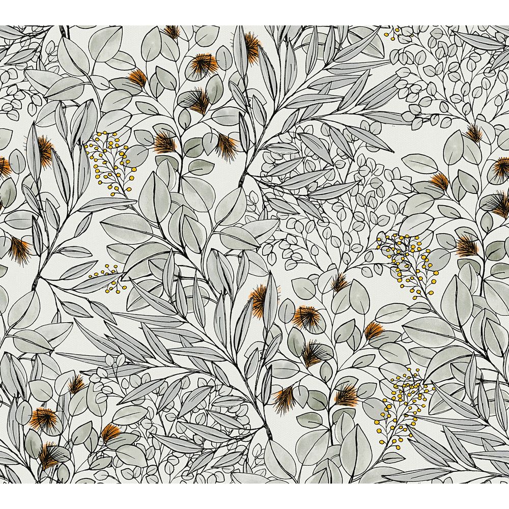 A.S. Creation by Sancar 37534 Geo Nordic Floral Wallcovering in Grey
