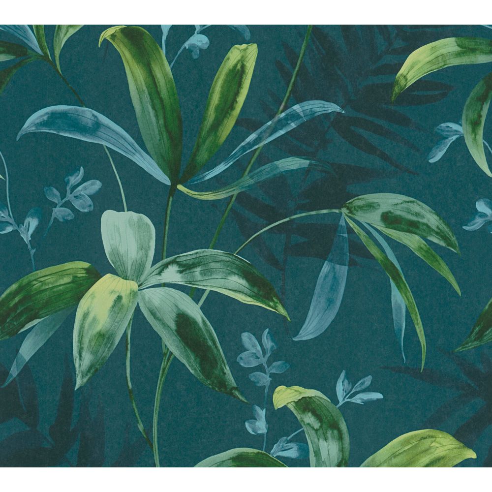 Architects Paper by Sancar 37704 Jungle Chic Wallcovering in Blue