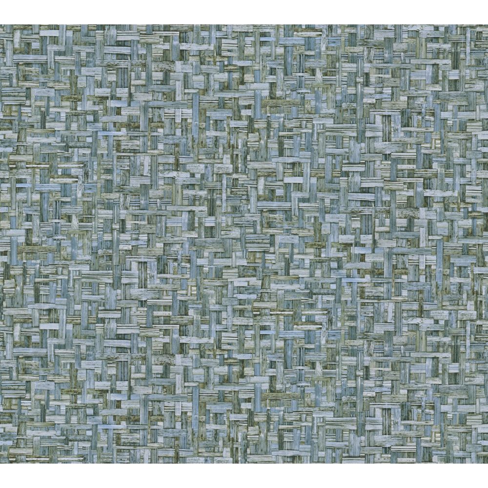 Architects Paper by Sancar 37706 Jungle Chic Wood Look Wallcovering in Blue