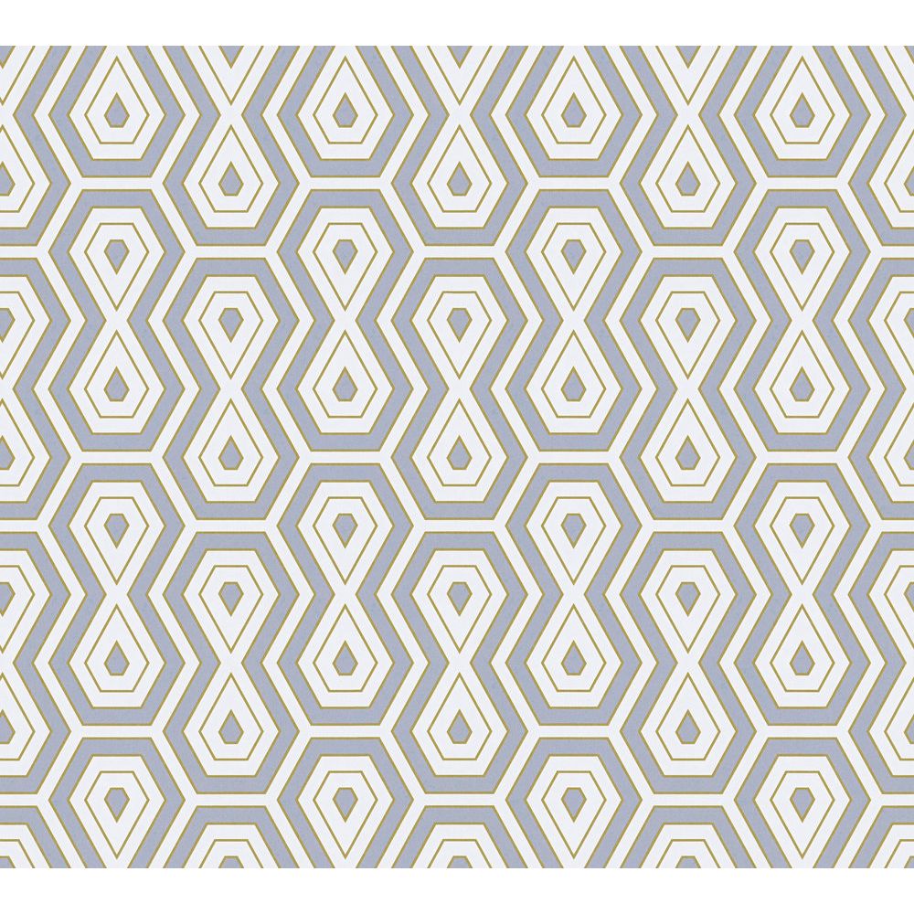 Architects Paper by Sancar 37707 Jungle Chic Retro Wallcovering in Grey/Gold