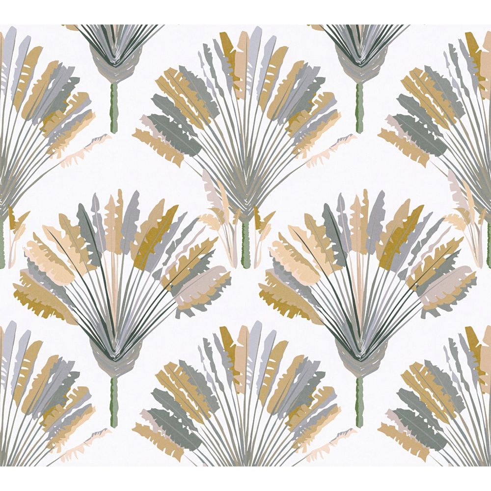 Architects Paper by Sancar 37708 Jungle Chic Wallcovering in Yellow/Grey
