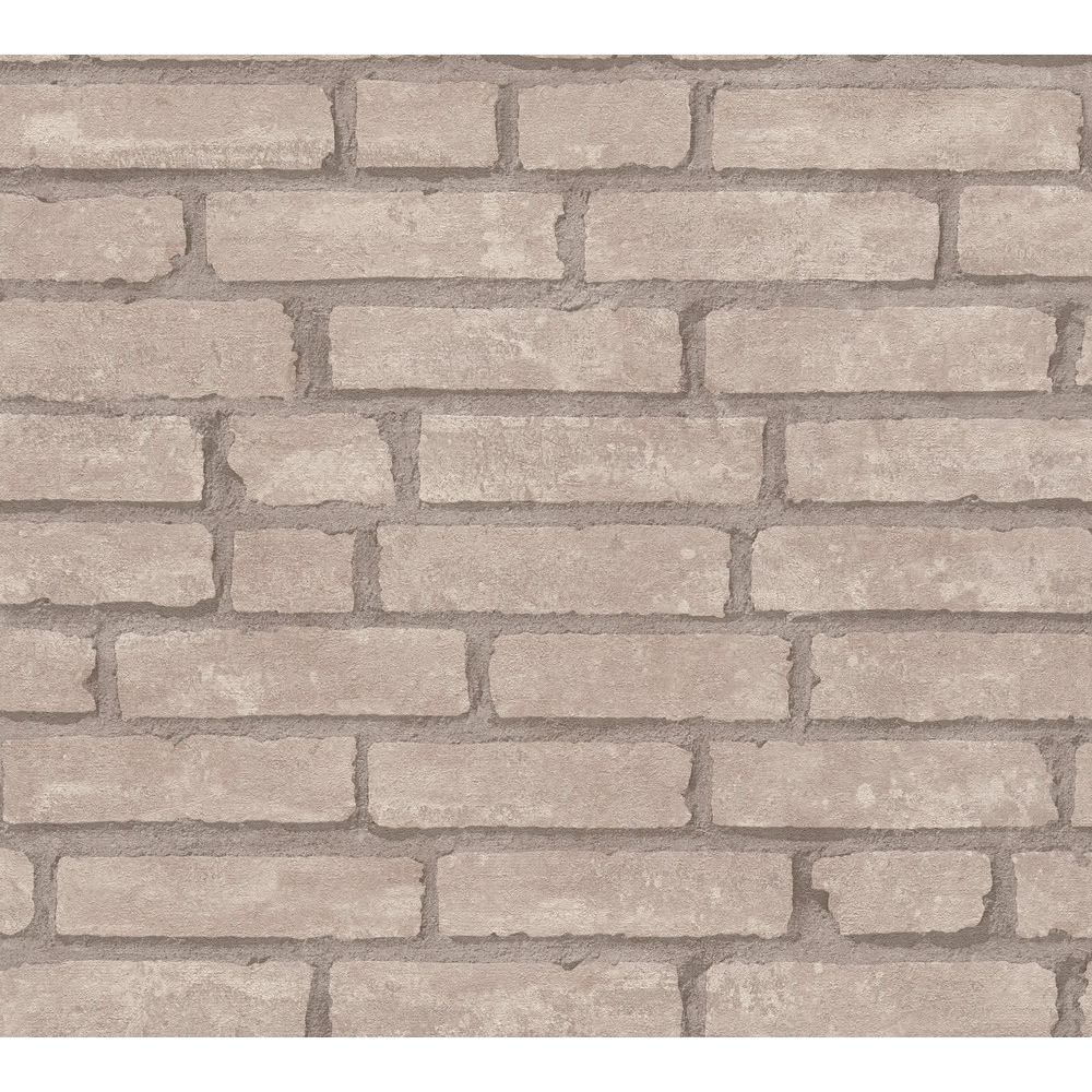 A.S. Creation by Sancar 37747 Elements Brick Wallcovering in Grey/Beige