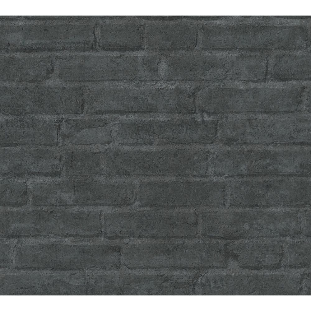 A.S. Creation by Sancar 37747 Elements Brick Wallcovering in Grey/Black