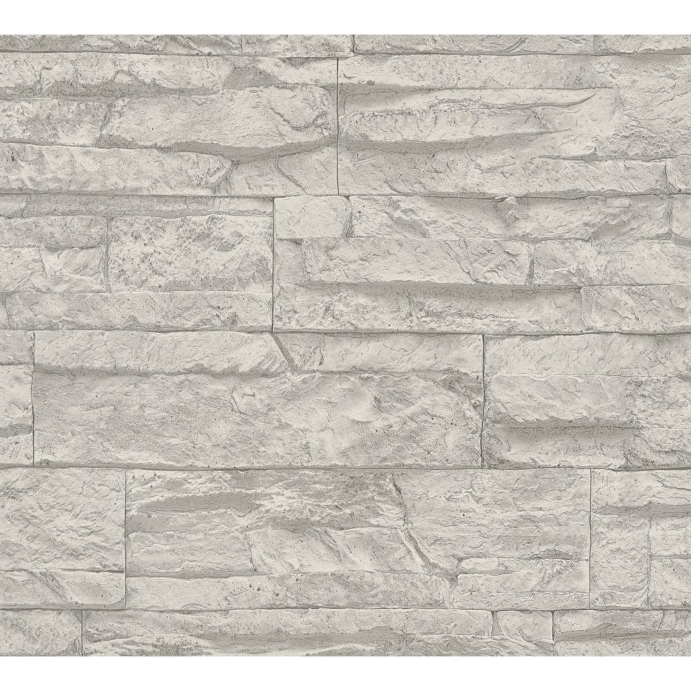 A.S. Creation by Sancar 7071 Elements Brick Wallcovering in Grey/White