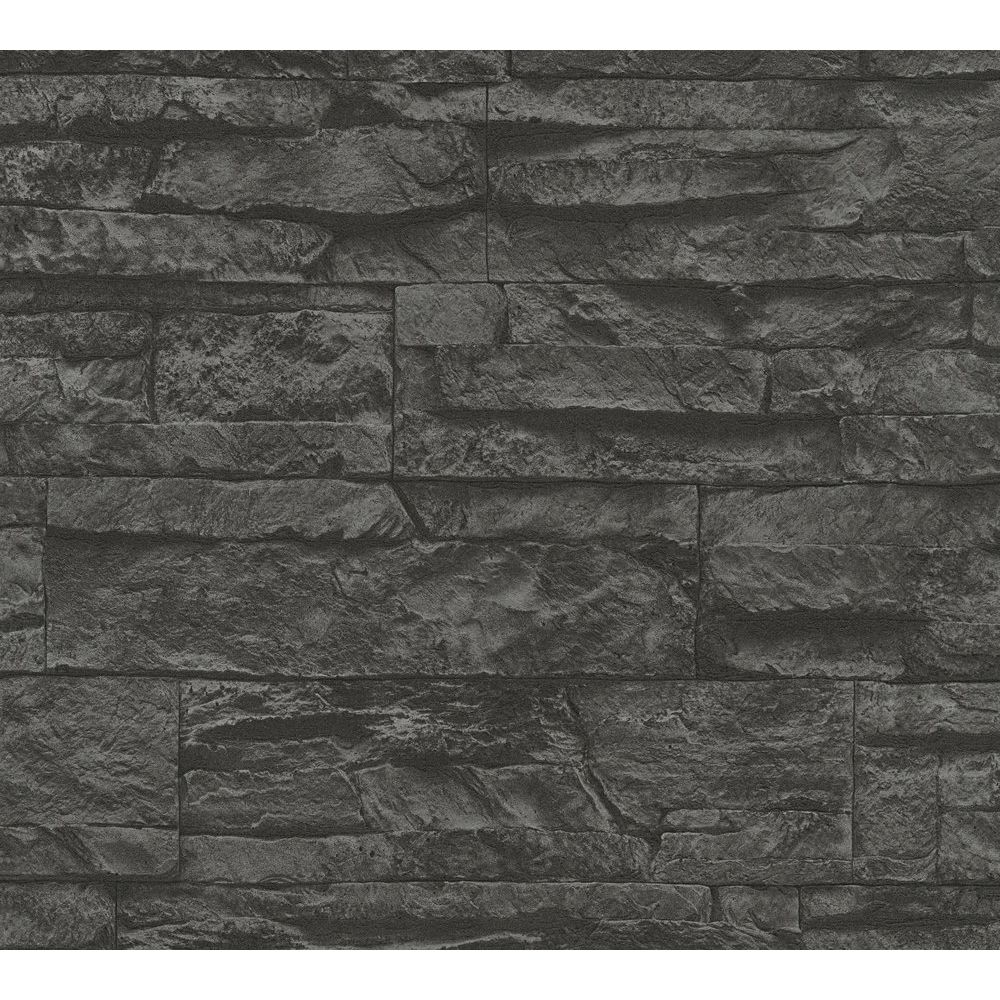 A.S. Creation by Sancar 7071 Elements Brick Wallcovering in Grey/Black
