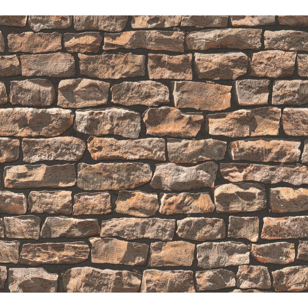 A.S. Creation by Sancar 907912 Elements Brick Wallcovering in Brown