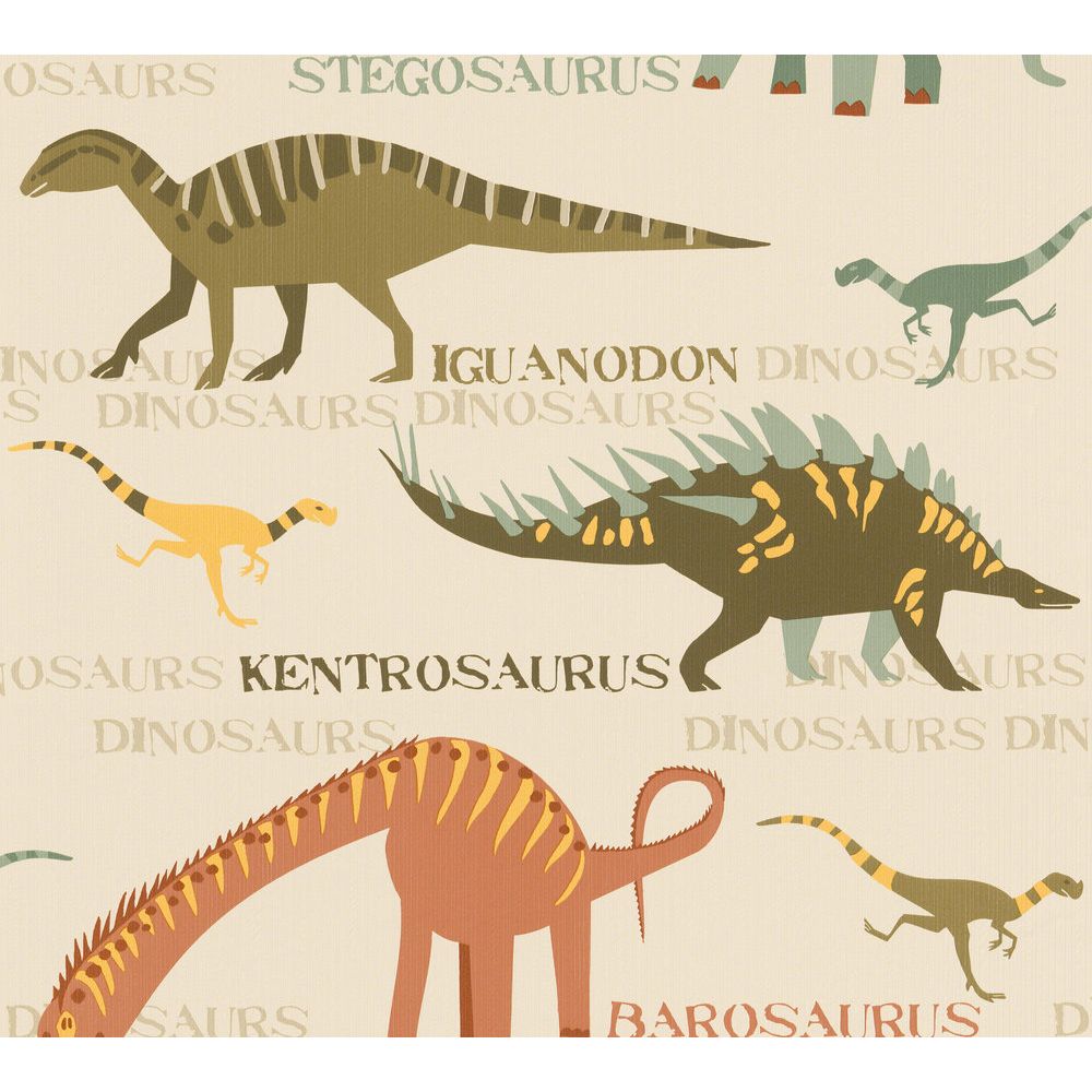 A.S. Creation by Sancar 936331 Boys & Girls 6 Dinosaur Wallcovering in Multicolored