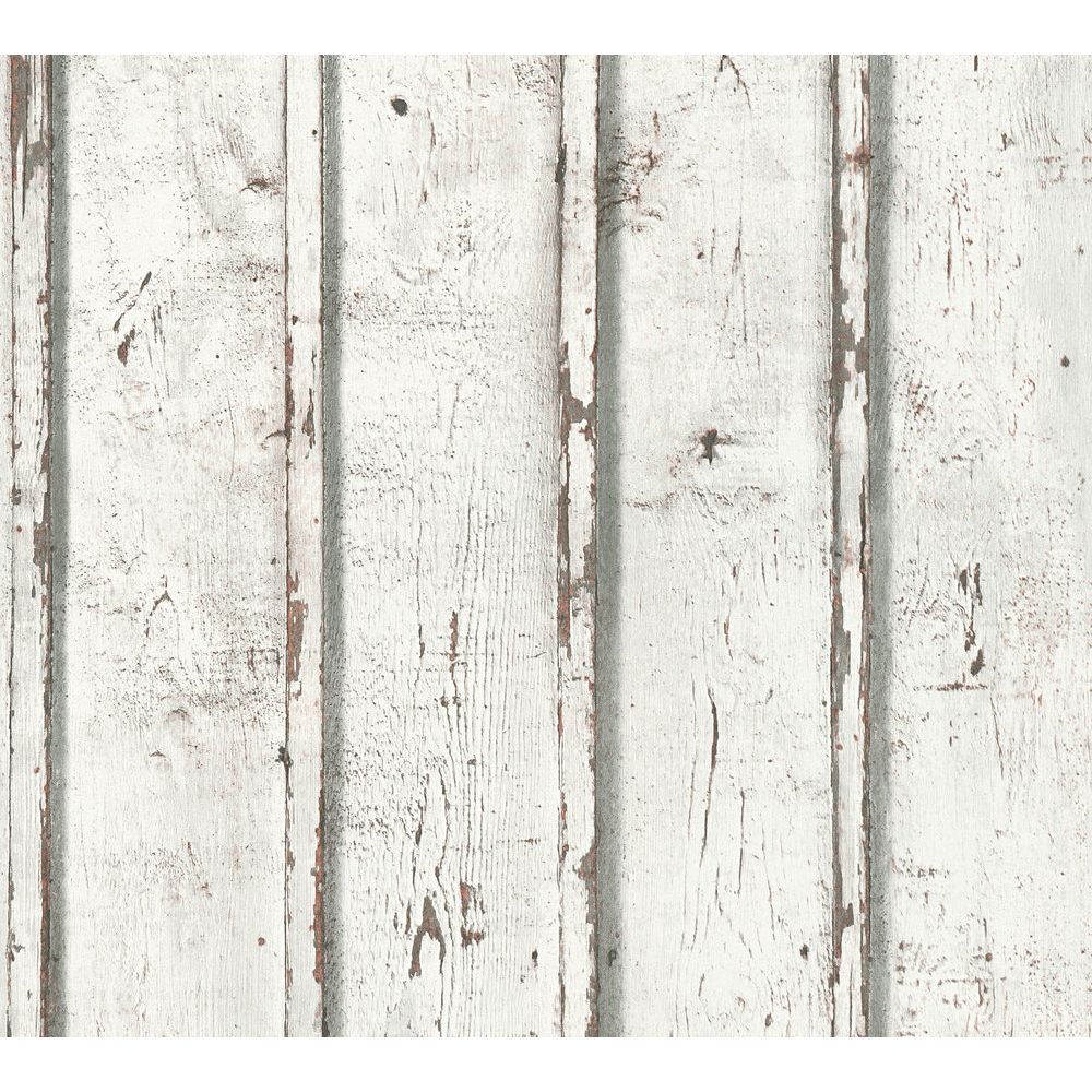 A.S. Creation by Sancar 953701 Elements Wood Look Wallcovering in White