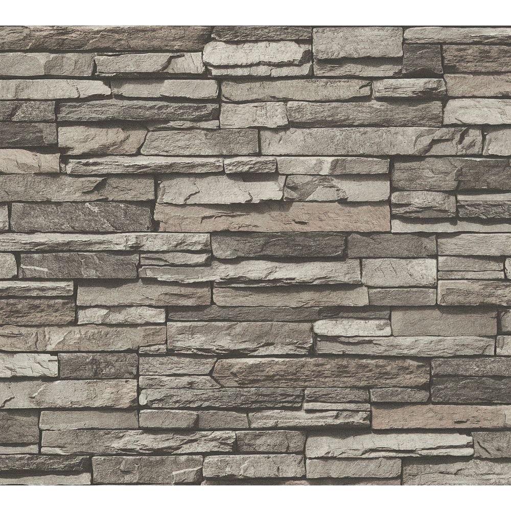 A.S. Creation by Sancar 95833 Elements Brick Wallcovering in Grey