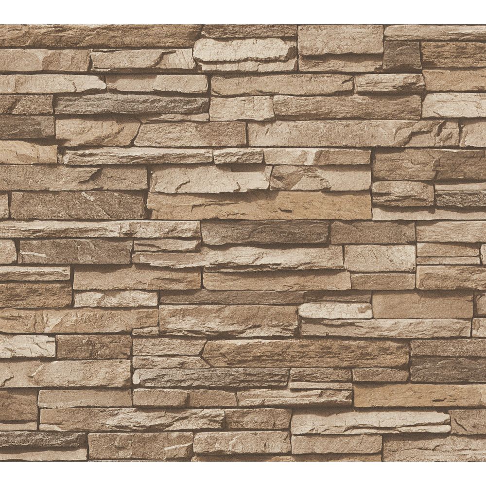 A.S. Creation by Sancar 95833 Elements Brick Wallcovering in Brown