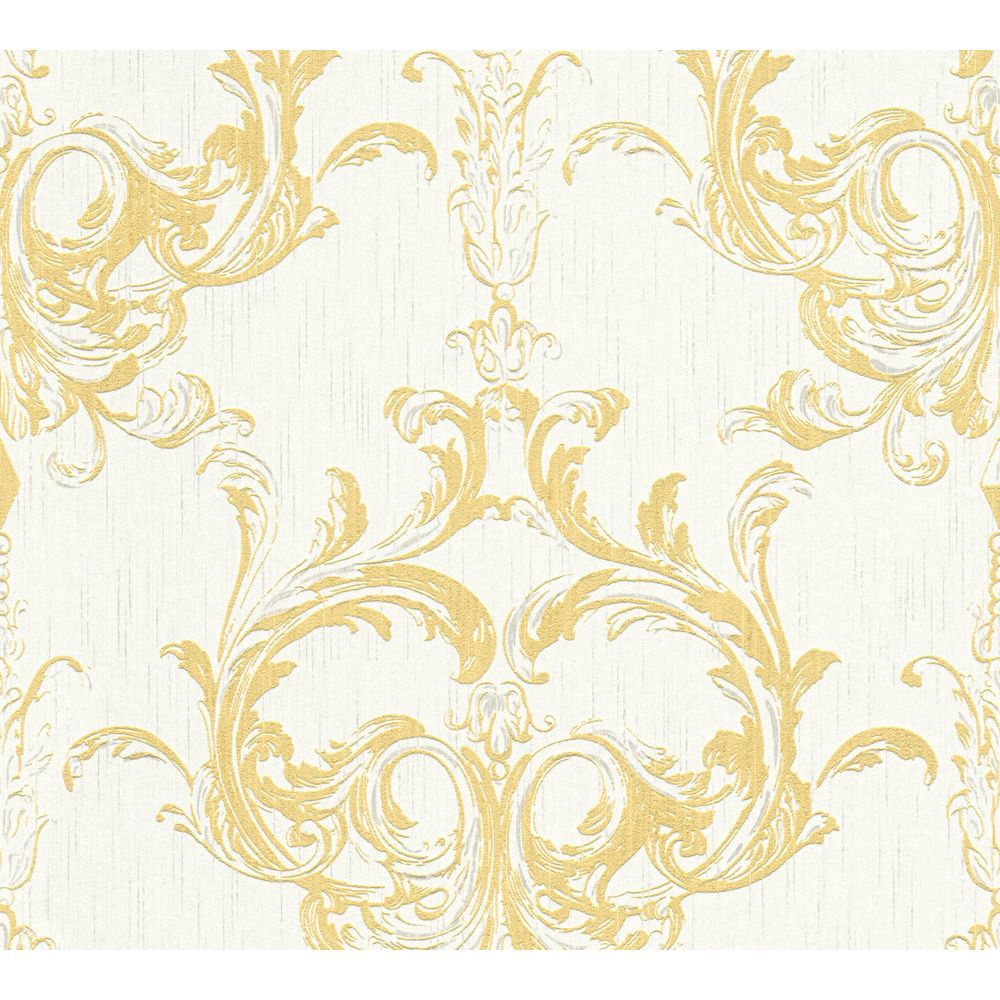 Architects Paper by Sancar 96196 Tessuto 2 Wallcovering in Yellow/White