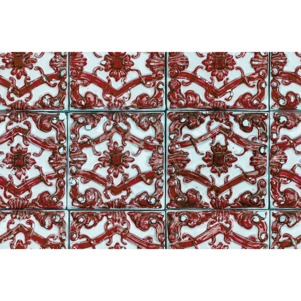 Rebel Walls R18550 Artisan Tiles, Indian Red Wallpaper 