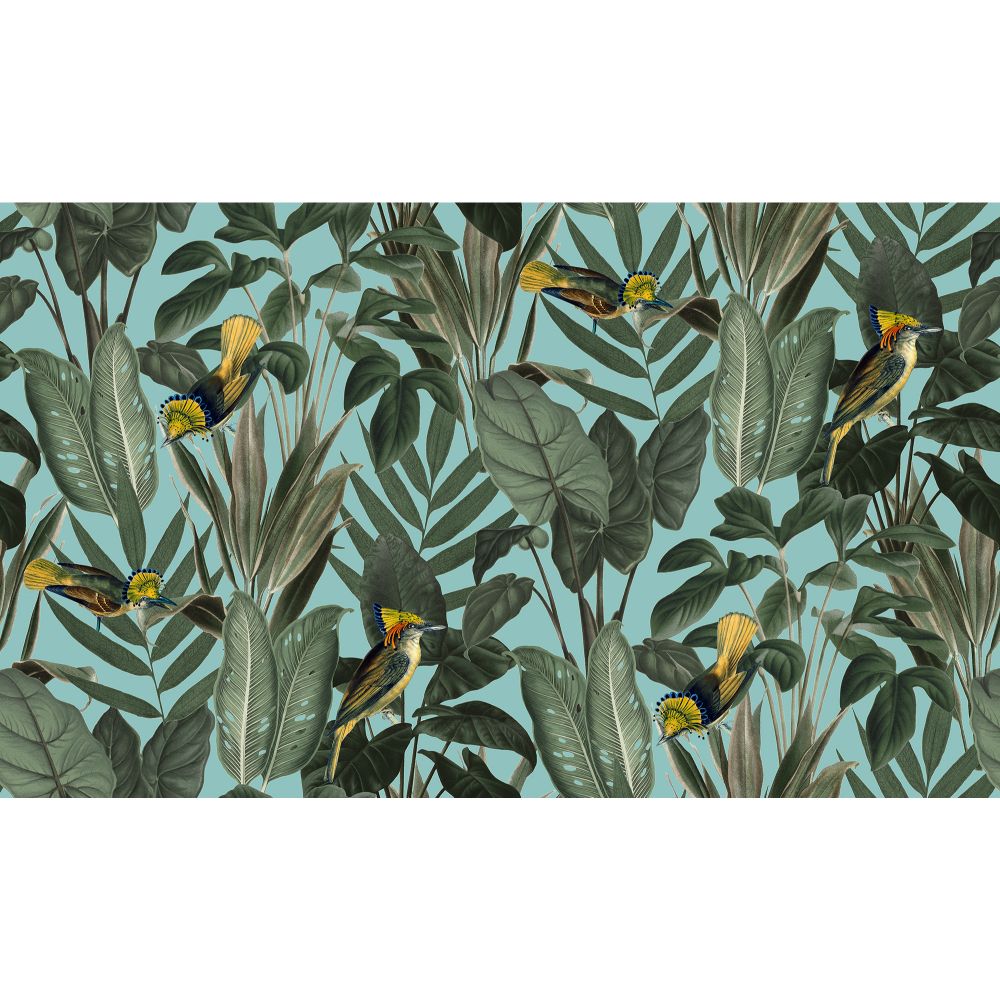 Rebel Walls R18563 Birds Of Paradise, Lush Green Wallpaper 