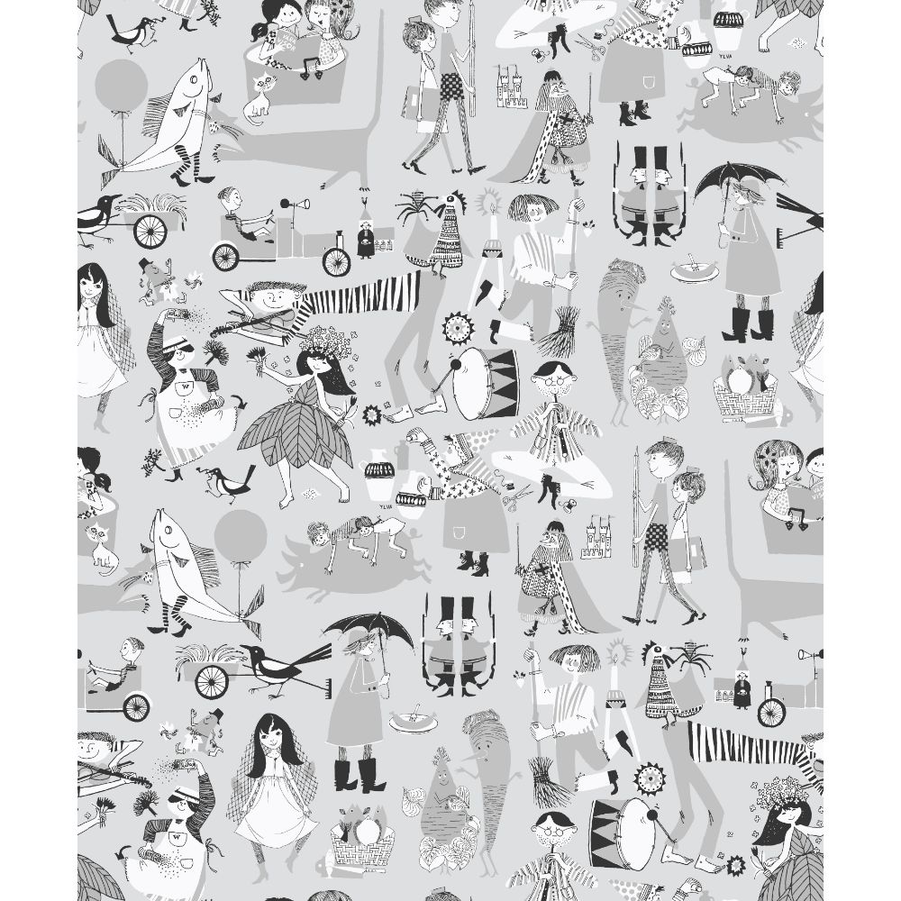 Sandberg Wallpaper 598-31 Vara Visor Grey Wallpaper 