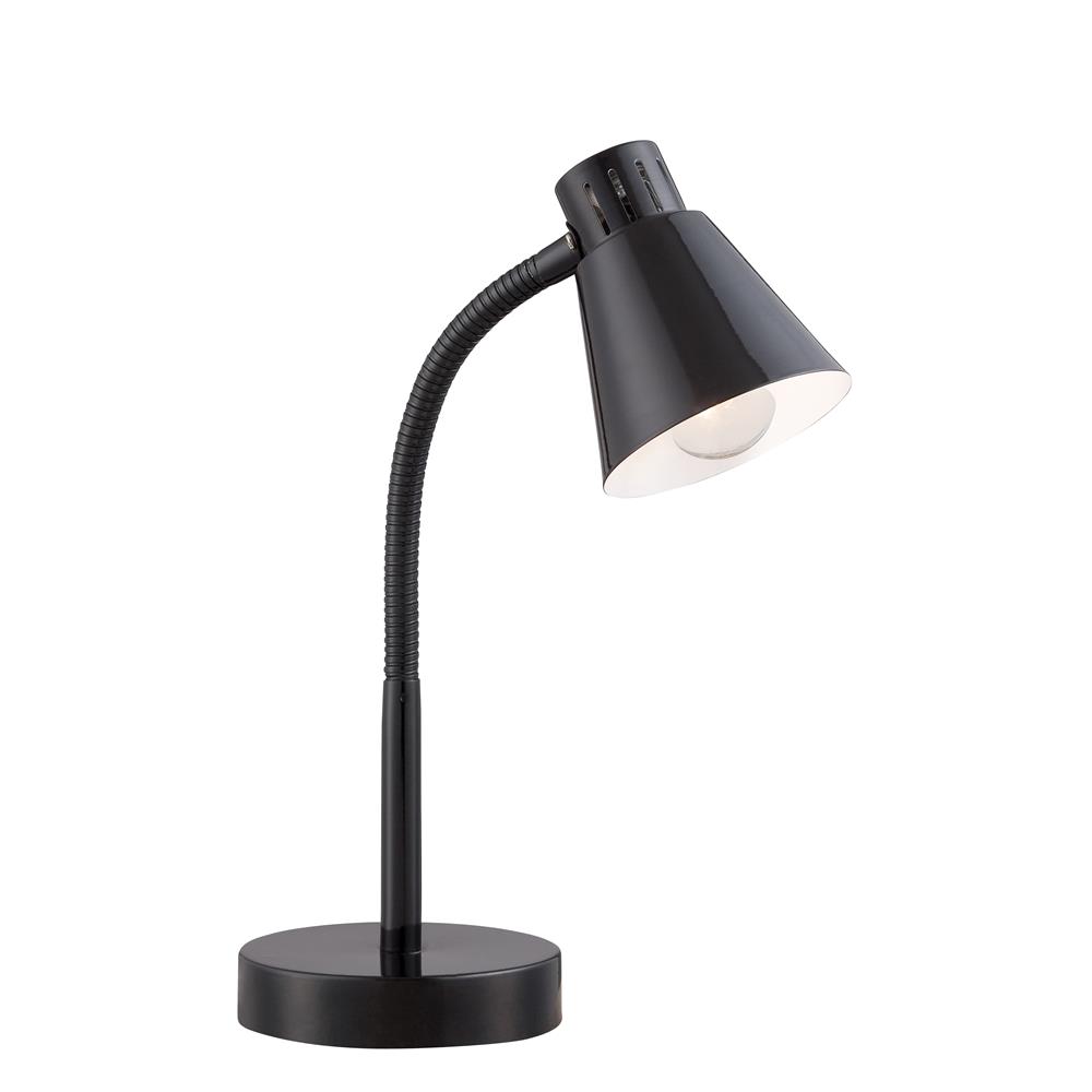 Satco 60/844 SMALL GOOSE NECK DESK LAMP BLK in Black