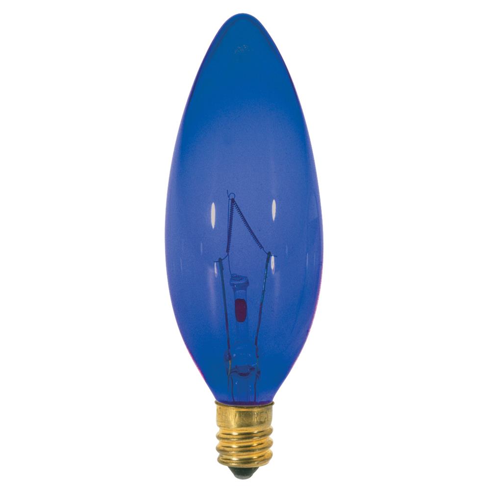 Satco S3218 25 Watt BA9 1/2 Incandescent Decorative Light in Transparent Blue finish