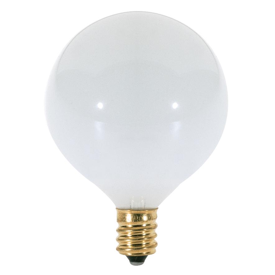 Satco S3261 40 Watt G16 1/2 Incandescent Globe Light in Gloss White finish