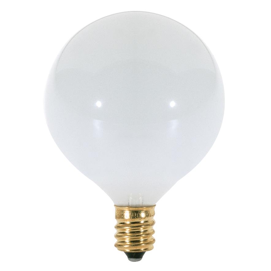 Satco S3271 60 Watt G16 1/2 Incandescent Globe Light in Gloss White finish