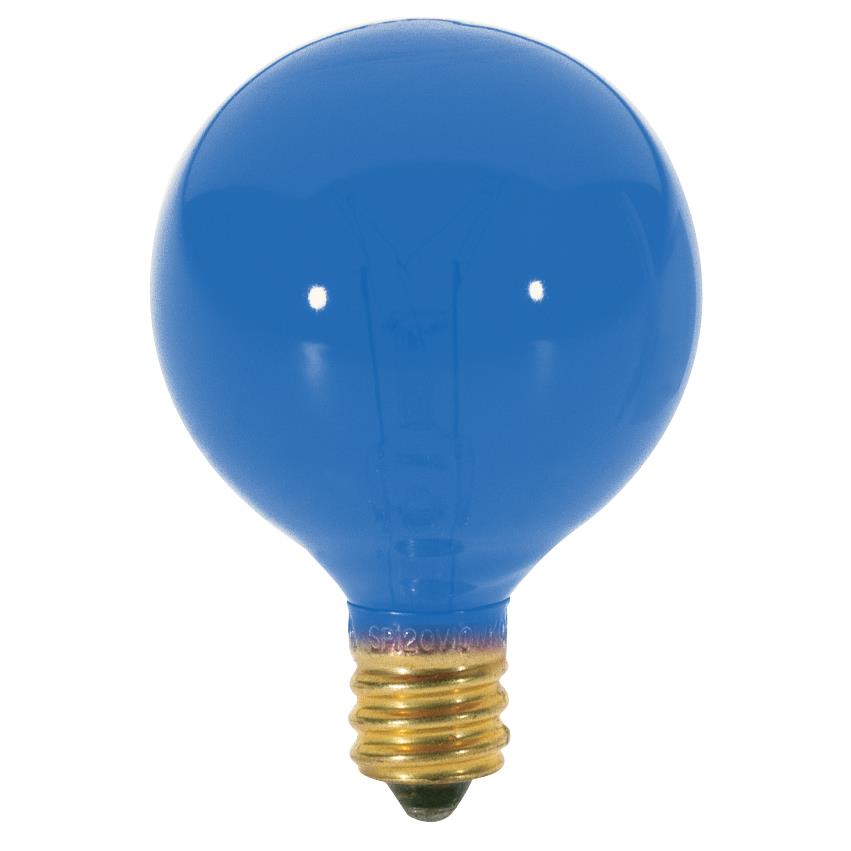 Satco S3834 10 Watt G12 1/2 Incandescent Globe Light in Transparent Blue finish