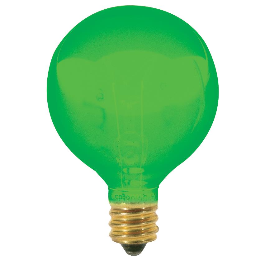 Satco S3835 10 Watt G12 1/2 Incandescent Globe Light in Transparent Green finish