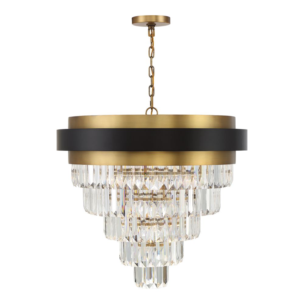 Savoy House 1-1668-9-143 Marquise 9-Light Chandelier in Matte Black with Warm Brass Accents