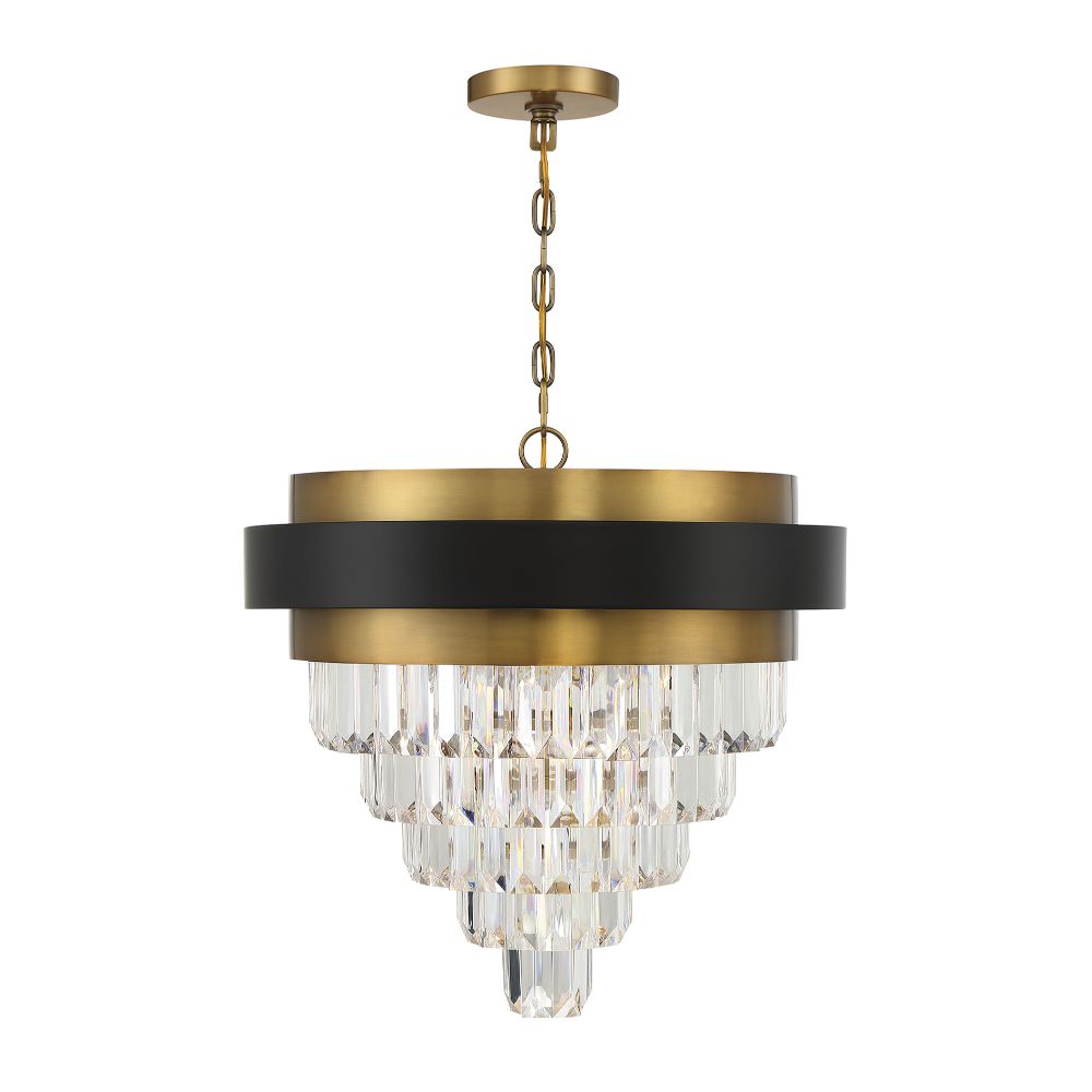 Savoy House 1-1669-4-143 Marquise 4-Light Chandelier in Matte Black with Warm Brass Accents