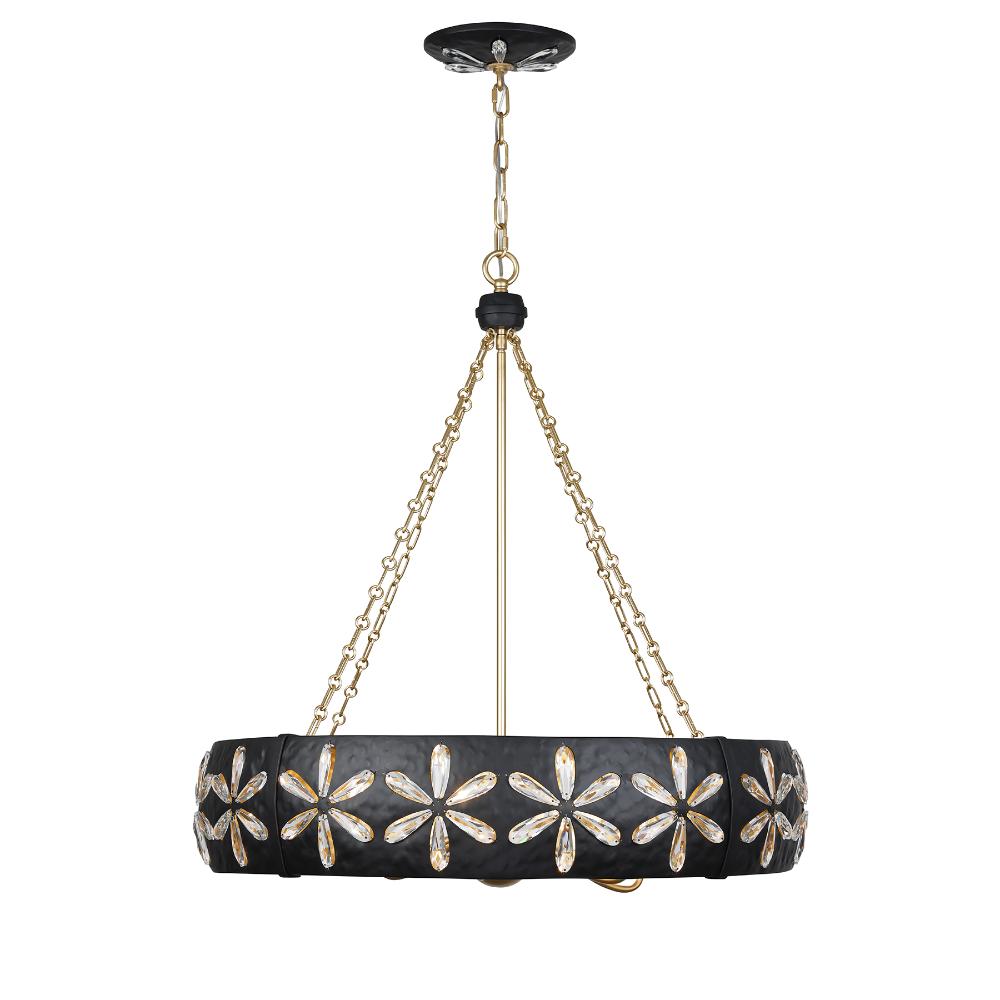 Savoy House 1-2493-6-104 Venice 6-Light Chandelier in Metropolis Black and Gold by Breegan Jane