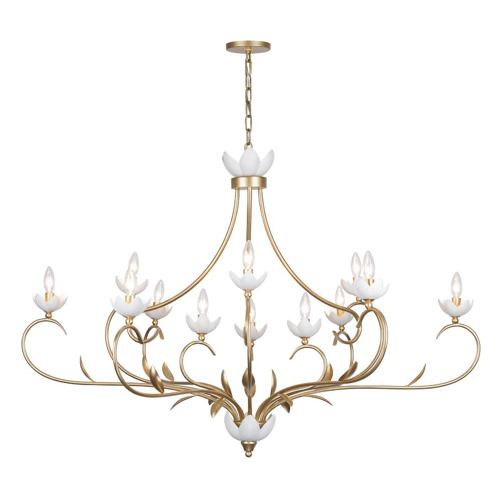 Savoy House 1-5186-12-59 Muse 12-Light Chandelier in French Gold and White Cashmere by Breegan Jane