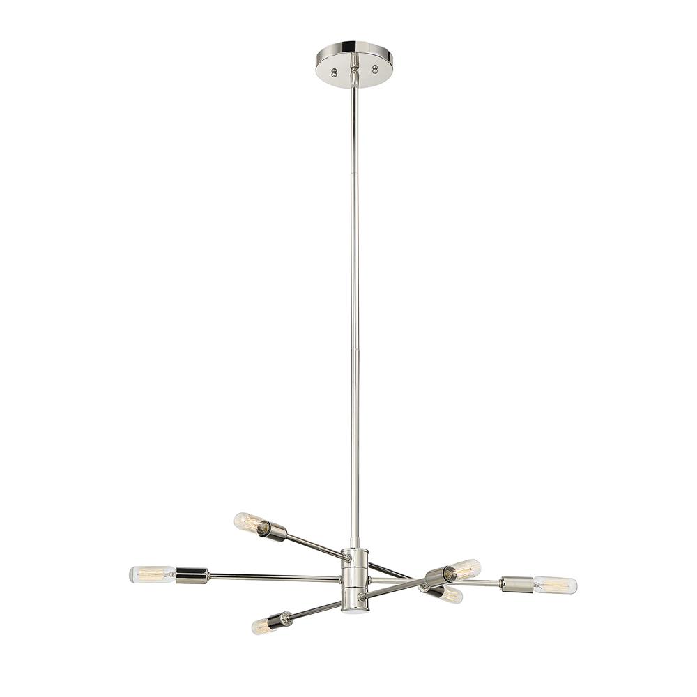 Savoy House 1-7000-6-109 Lyrique 6 Light Chandelier in Polished Nickel
