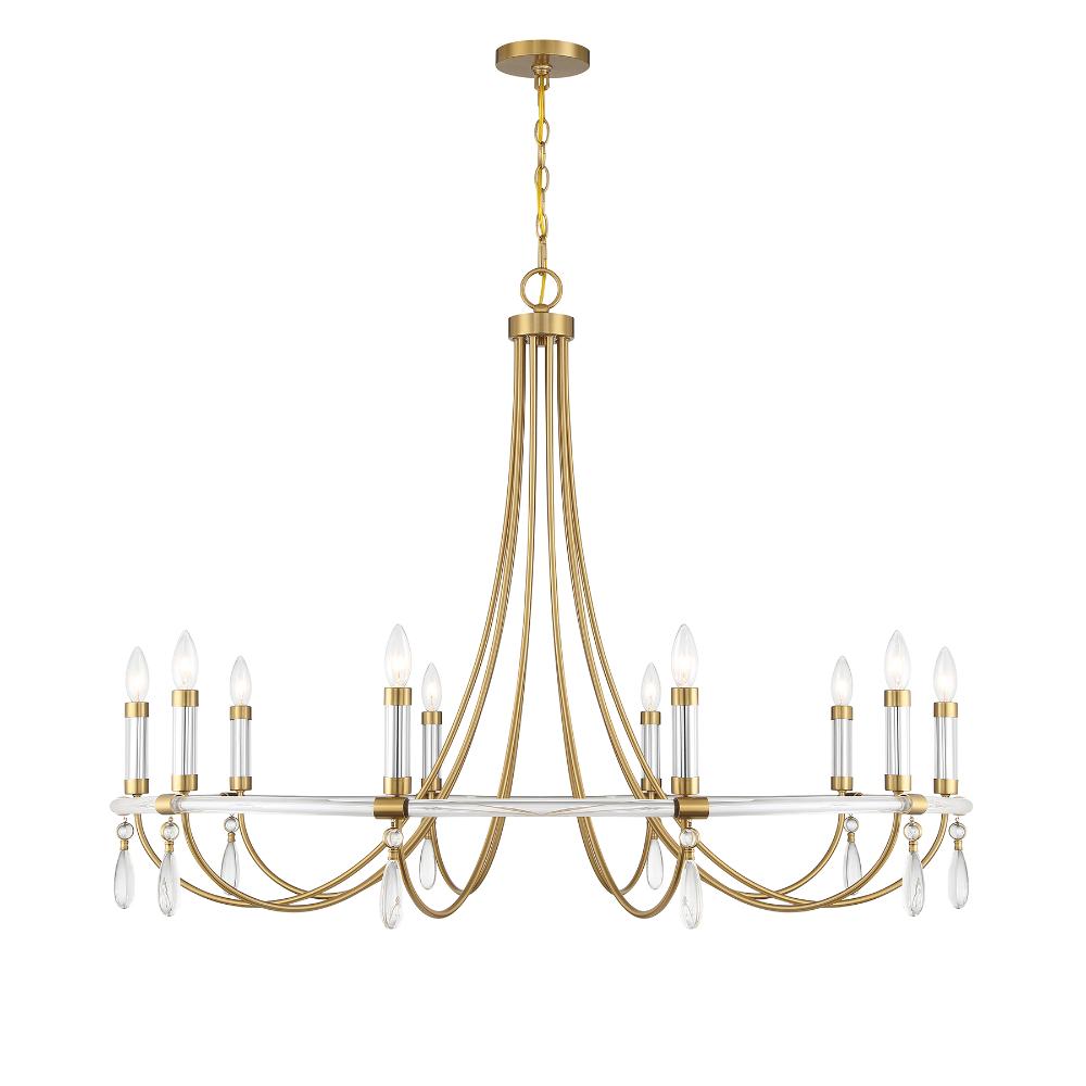Savoy House 1-7712-10-195 Mayfair 10-Light Chandelier in Warm Brass and Chrome