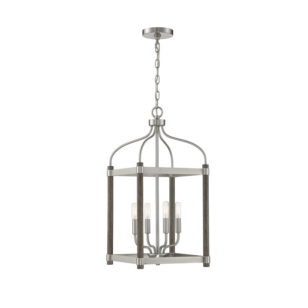 Savoy House 3-2245-4-139 Eagen 4 Light  Greywood W/ Pewter Accents Foyer in Grays