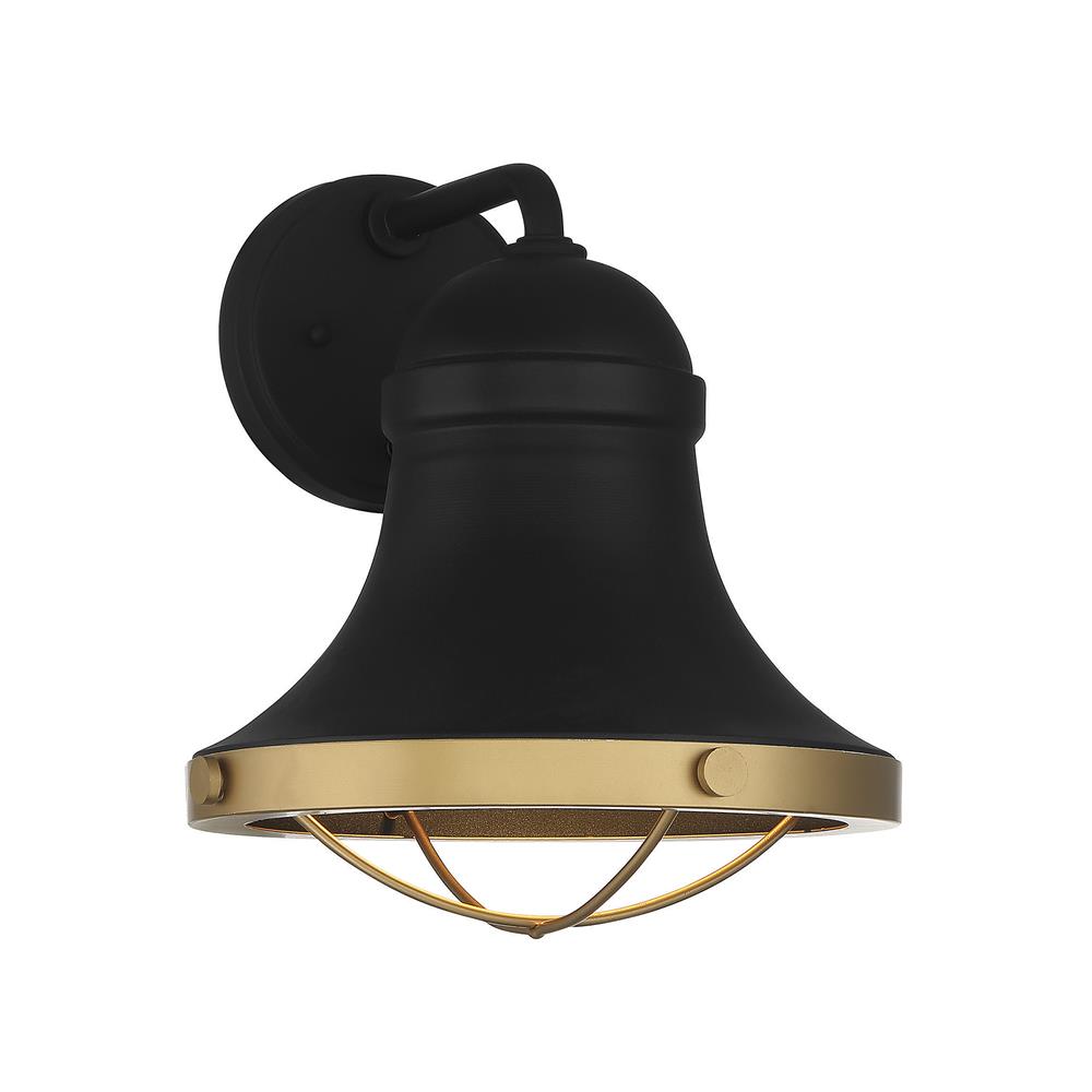 Savoy House 5-179-137 Belmont 1 Light Textured Black W/ Warm Brass Accents Sconce 