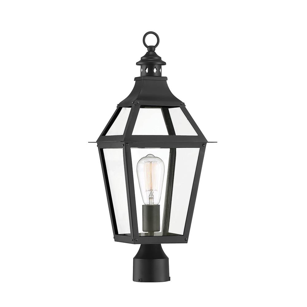 Savoy House 5-724-153 Jackson Black With Gold Highlighted 1 Light Outdoor Post Lantern