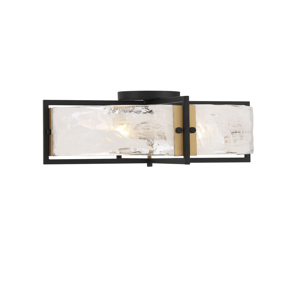 Savoy House 6-1695-4-143 Hayward 4-Light Ceiling Light in Matte Black with Warm Brass Accents