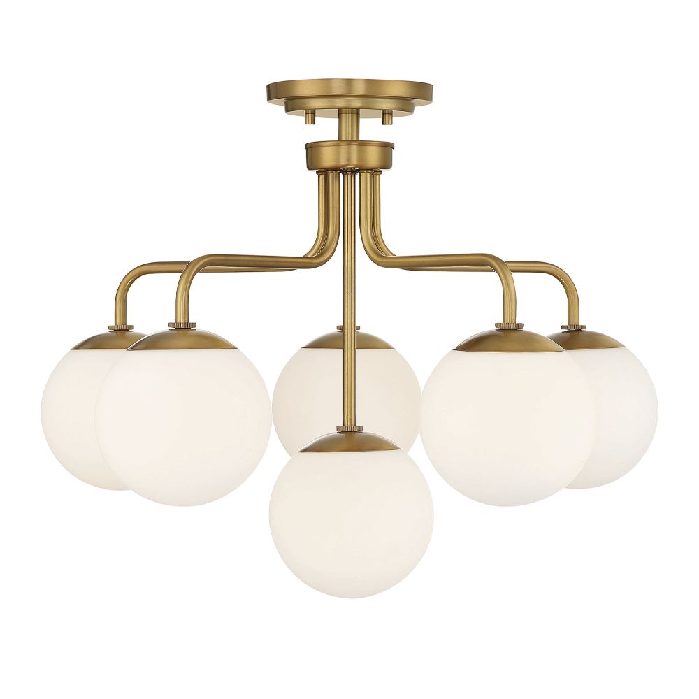 Savoy House 6-1950-6-322 Marco 6-Light Ceiling Light in Warm Brass
