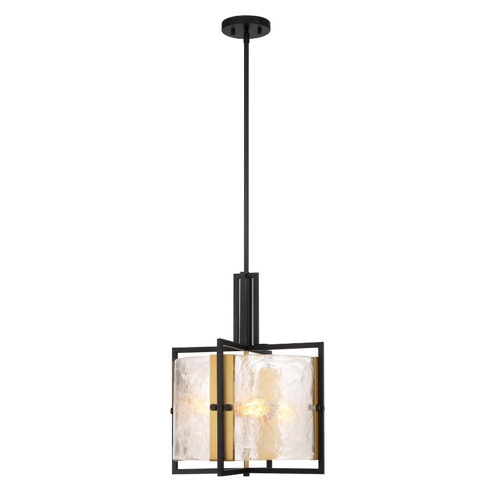 Savoy House 7-1699-3-143 Hayward 3-Light Pendant in Matte Black with Warm Brass Accents