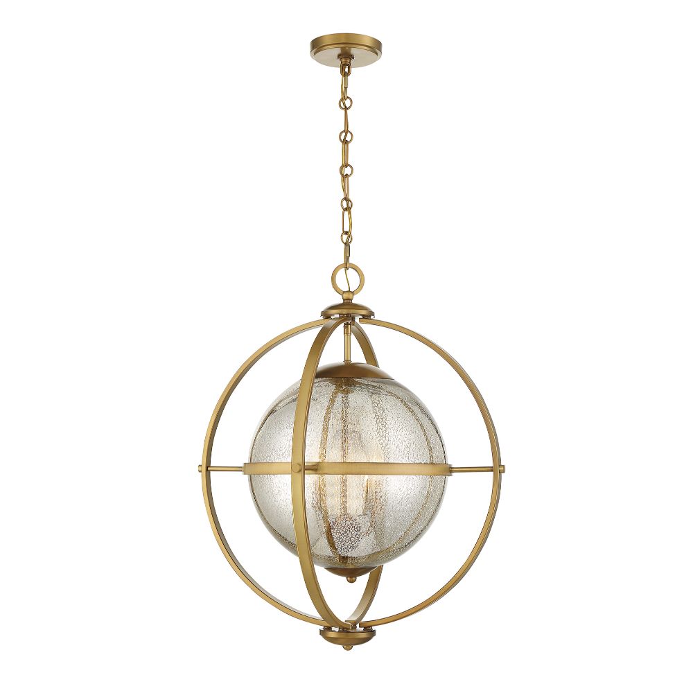 Savoy House 7-1872-3-322 Pearl 3-Light Pendant in Warm Brass