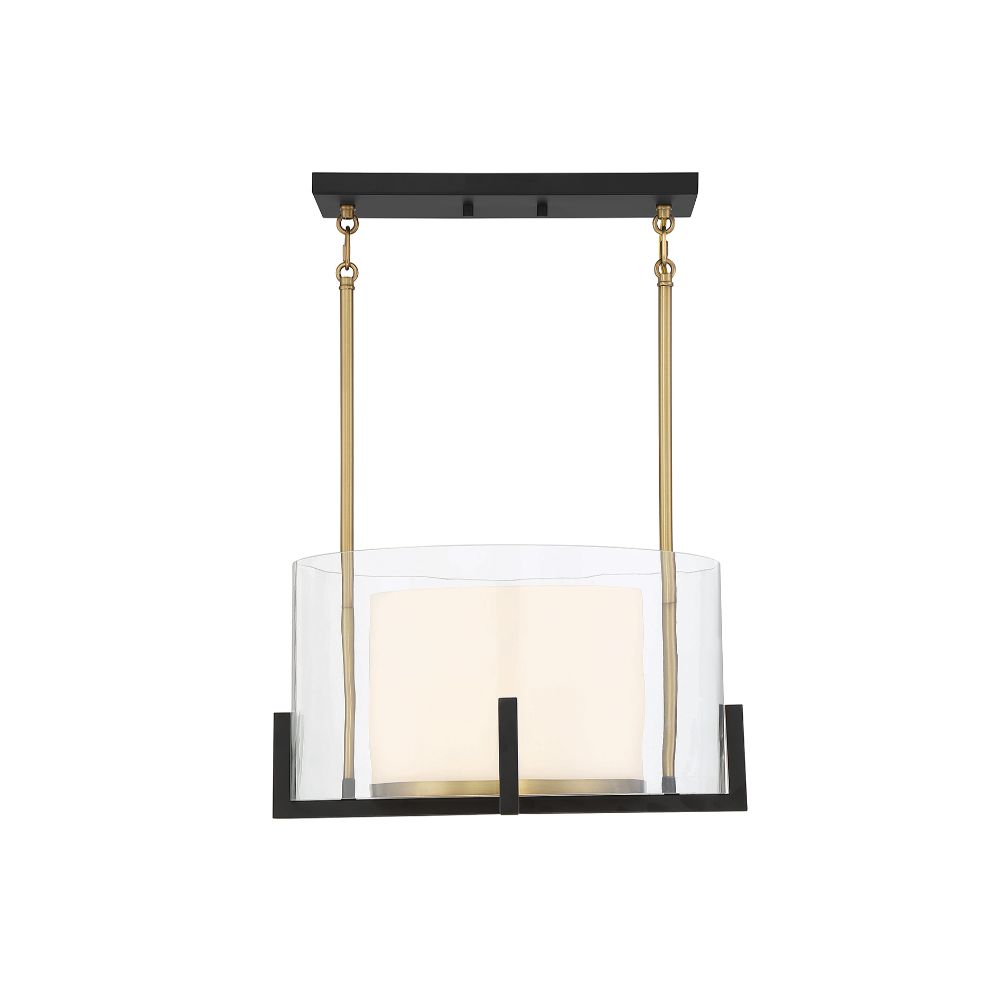 Savoy House 7-1983-1-143 Eaton 1-Light Pendant in Matte Black with Warm Brass Accents