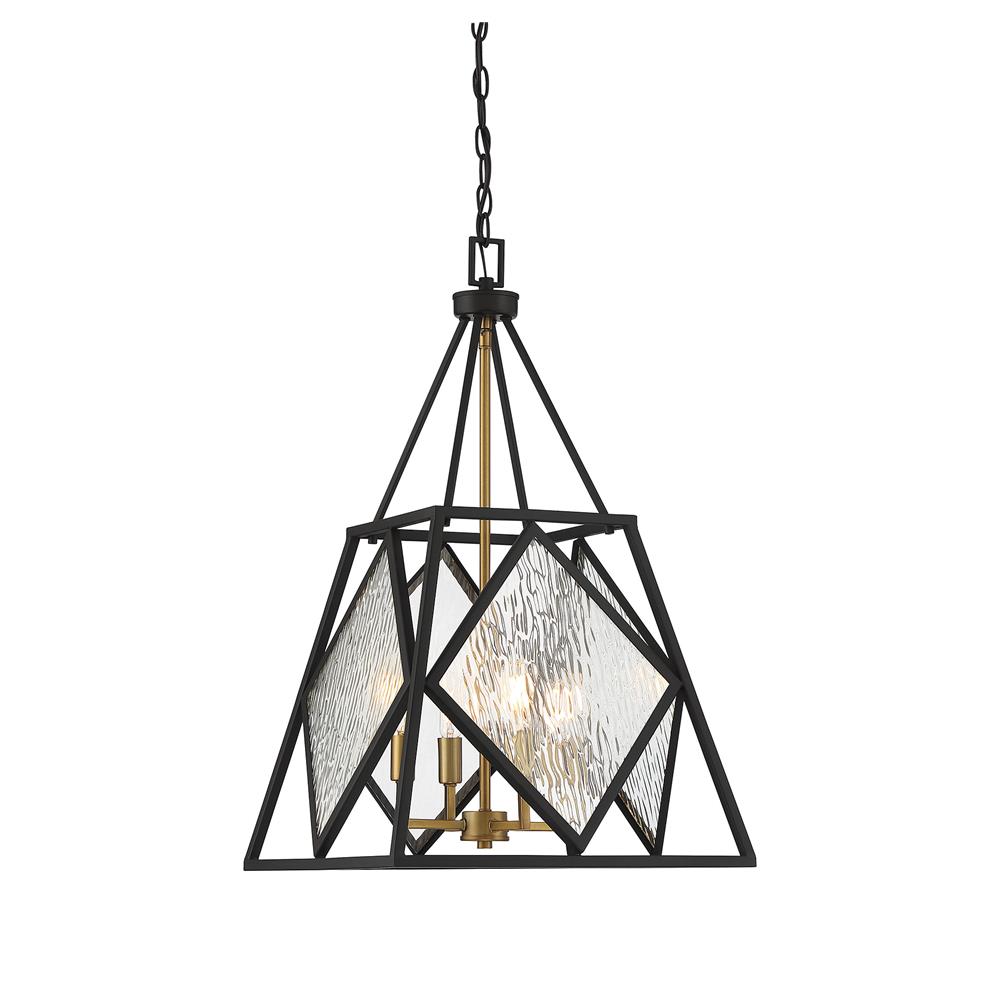 Savoy House 7-5402-4-79 Capella 4 Light English Bronze And Warm Brass Linear Chandelier in Brass Tones