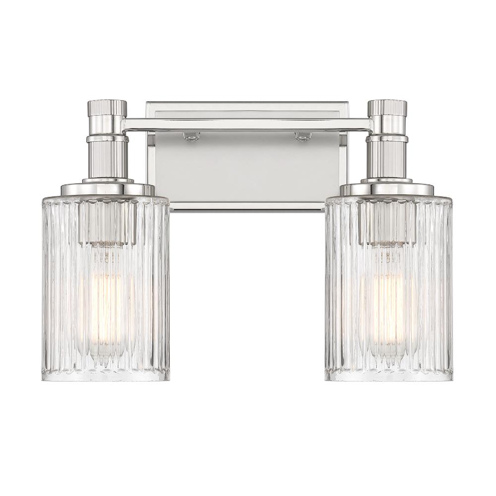 Savoy House 8-1102-2-146 Concord 2-Light Bathroom Vanity Light in Silver and Polished Nickel