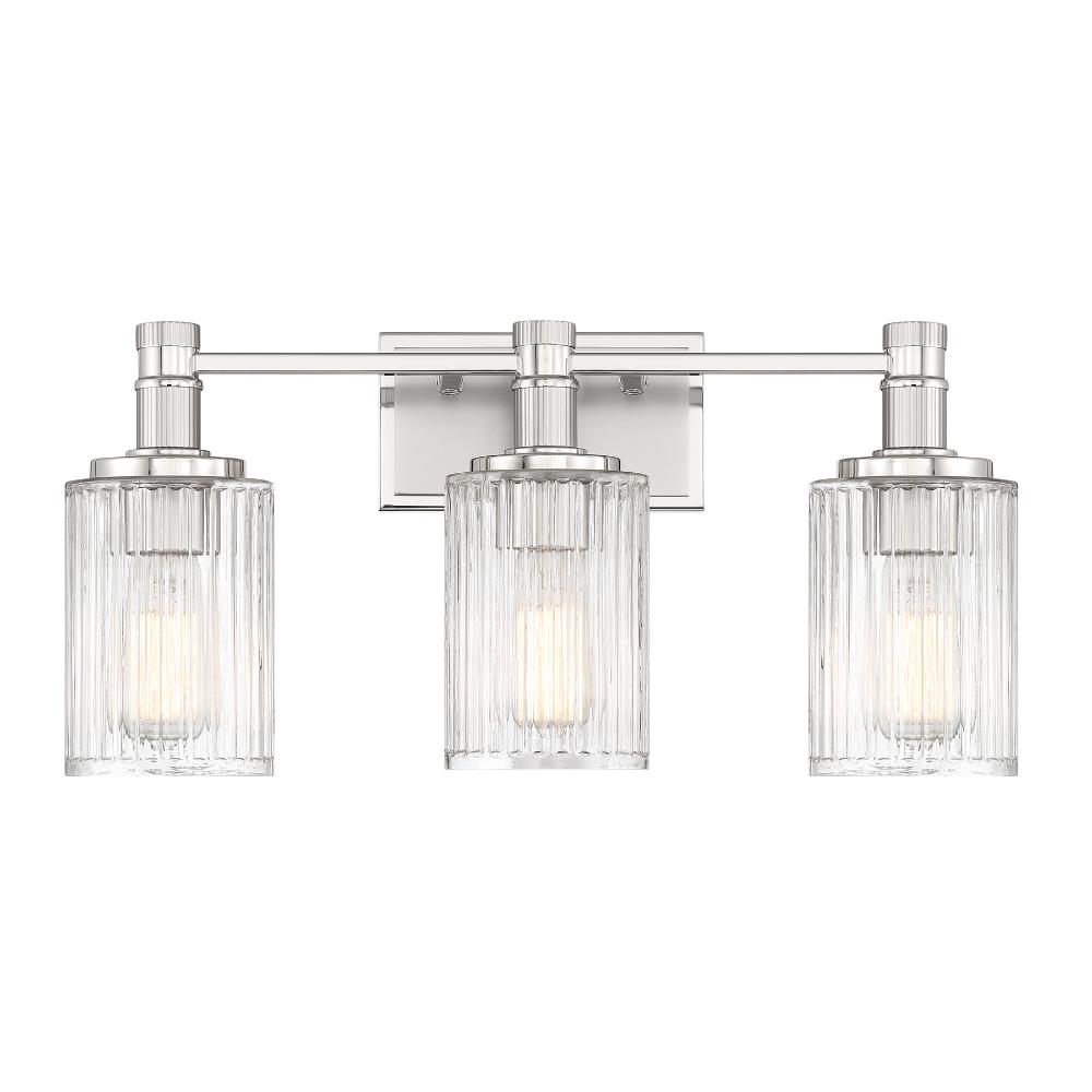 Savoy House 8-1102-3-146 Concord 3-Light Bathroom Vanity Light in Silver and Polished Nickel